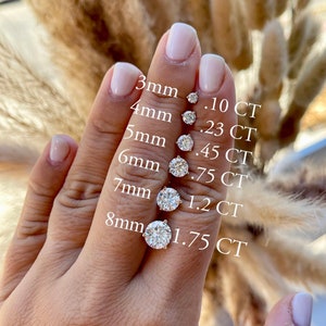 14K GRA Certified Moissanite D Color VVS1 Clarity Martini Screwback Solitaire Stud Earrings | Round Cut Studs| Christmas Gift