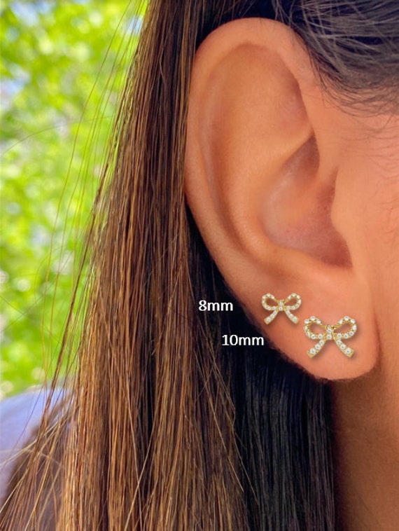 【engbrox】TINY RIBBON CUBIC EARRING Designer fashion, Seoul-fully created | W Concept