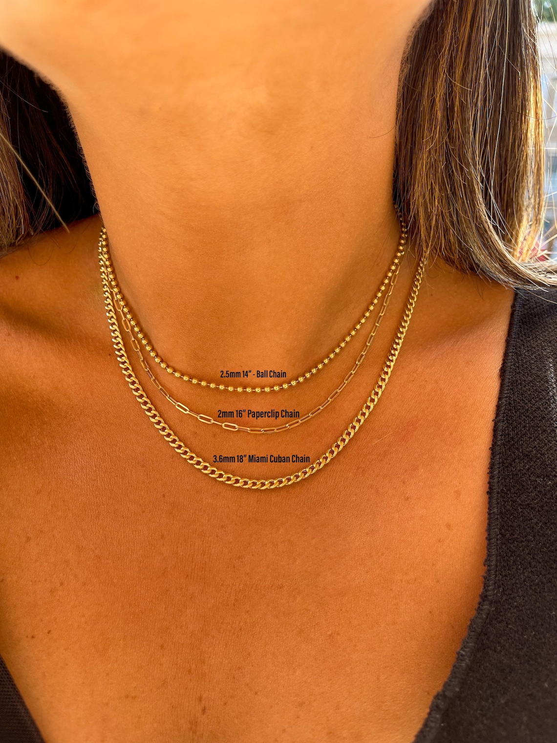 14K Solid Gold Ball Chain Ball Dainty Chain Gold Ball Etsy