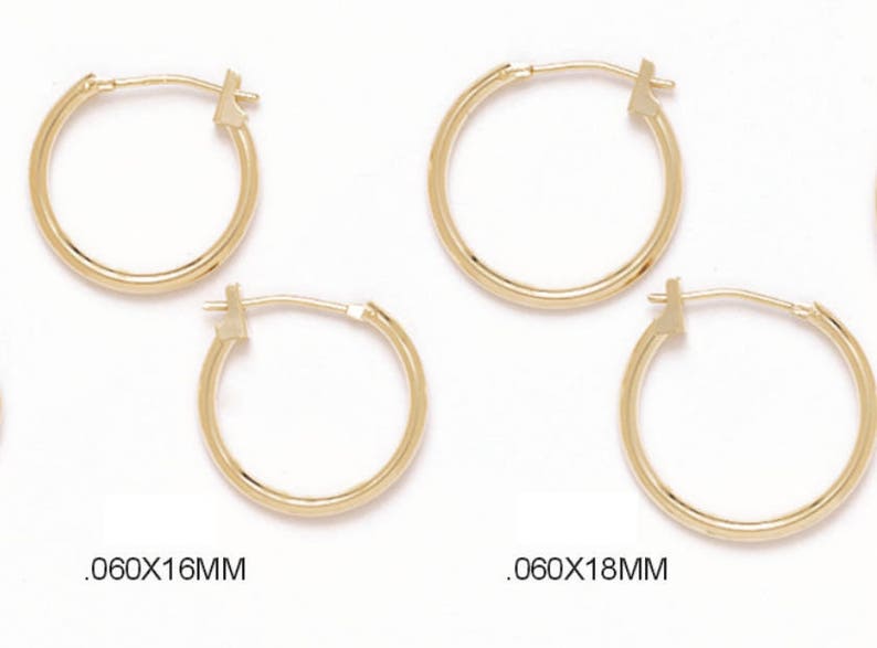 14K Solid Gold Hoops 1.5mm Thick Hoops Stacking Hoops Etsy