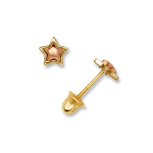 14K Solid Gold Minimal Star Studs | Gouden en roségouden Delicate Star-schroefknopjes | Kleine ster hengsten | 4mm
