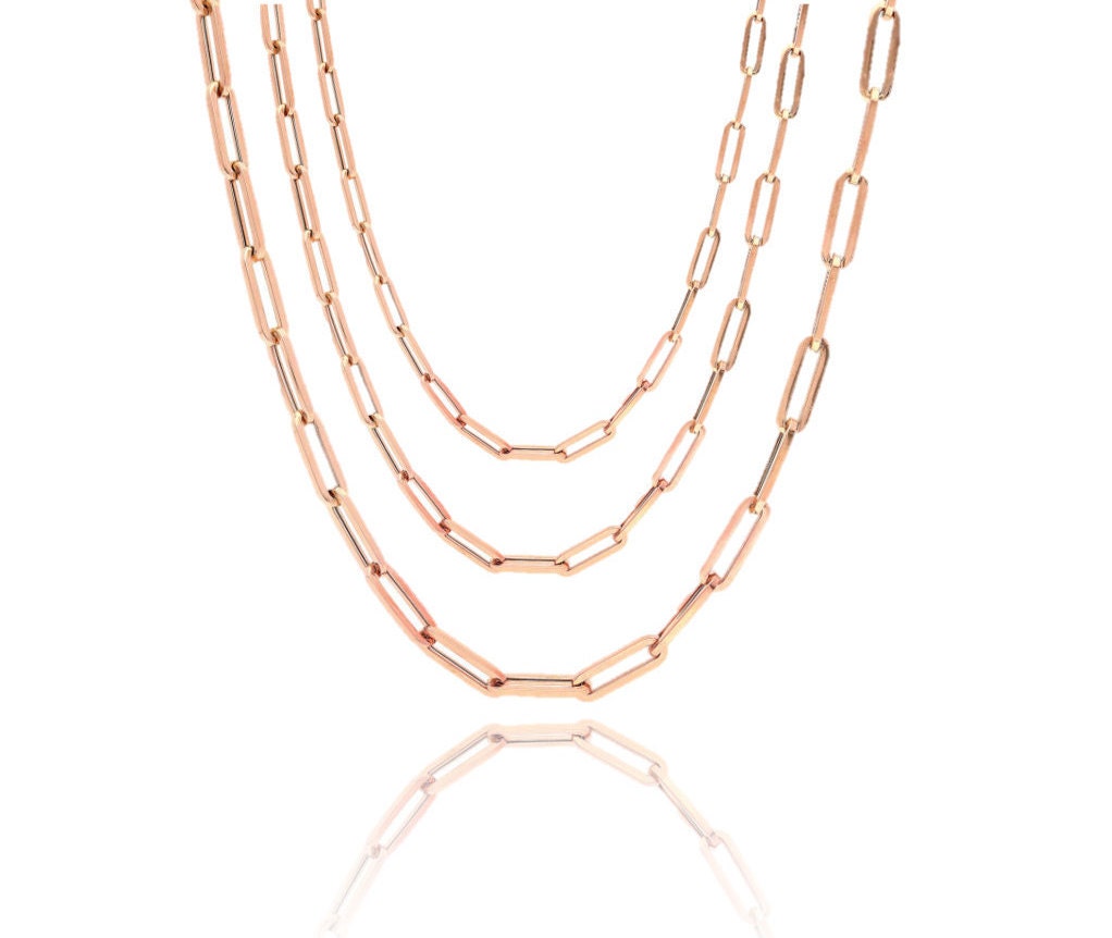 Buy Paper Clip Chain, Rose, Made with BIS Hallmarked Gold