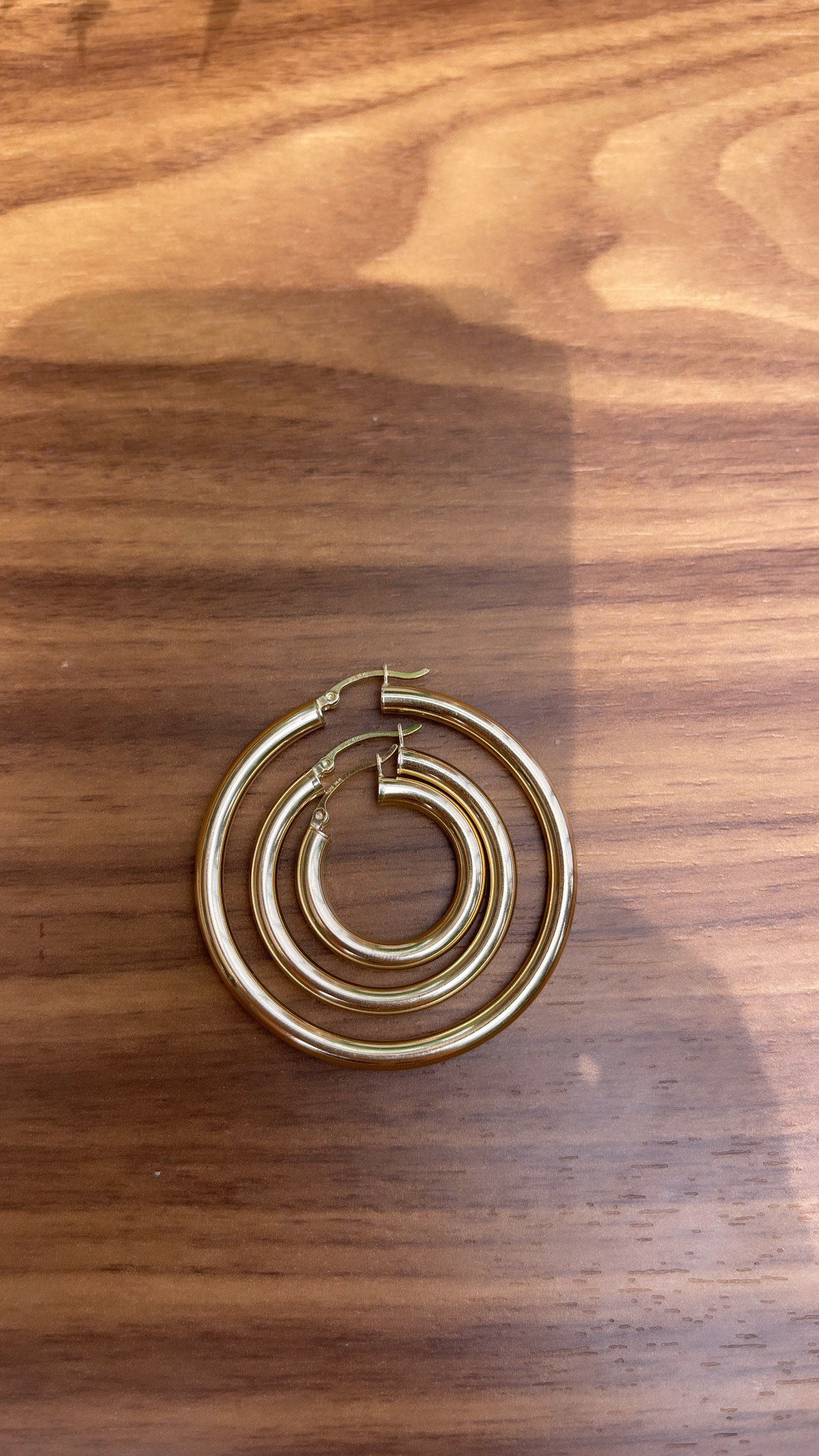 Italienische 14k Gelbgold Hohl 4mm X 50mm Große Runde Tube Omega