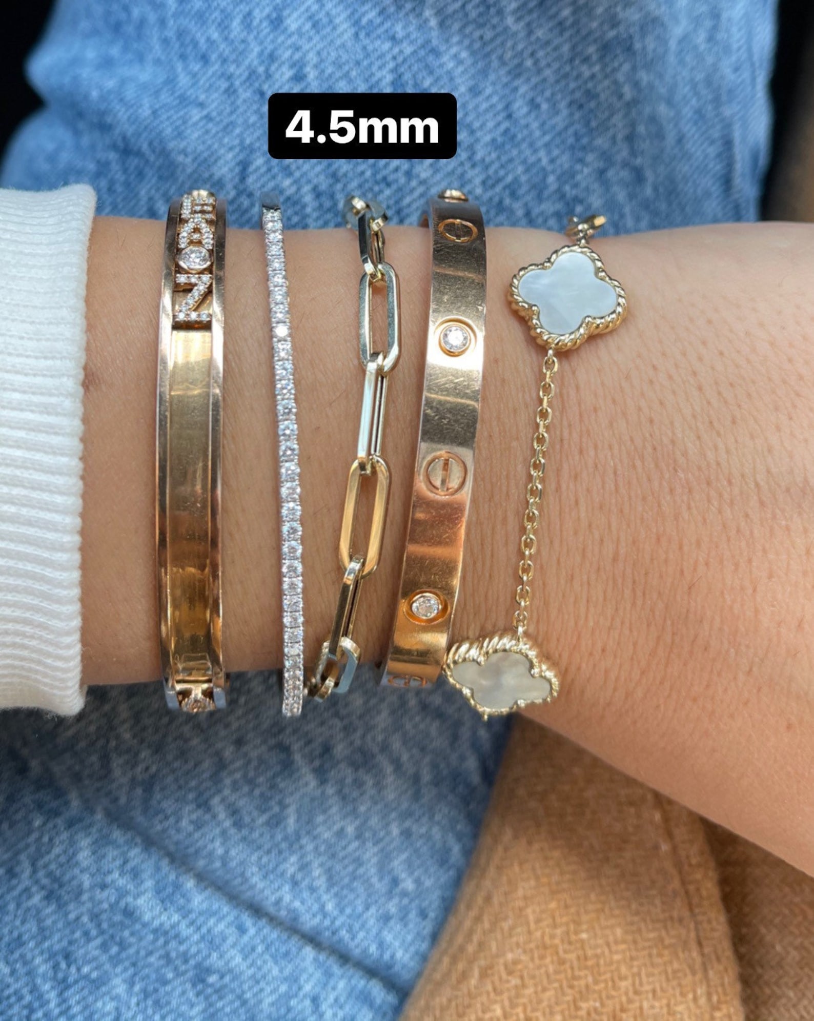 14K Gold Paperclip Bracelets Unisex Paperclip Bracelets Etsy