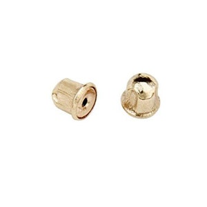 14K Solid Gold SCREWBACKS. A Pair of Earring Backs. Backing Only. 3x3.5mm|