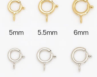 14K Massiver Federring Verschluss. 14K Gold Zubehör. Massives Gold. Armband Herstellung. Halskette Herstellung.