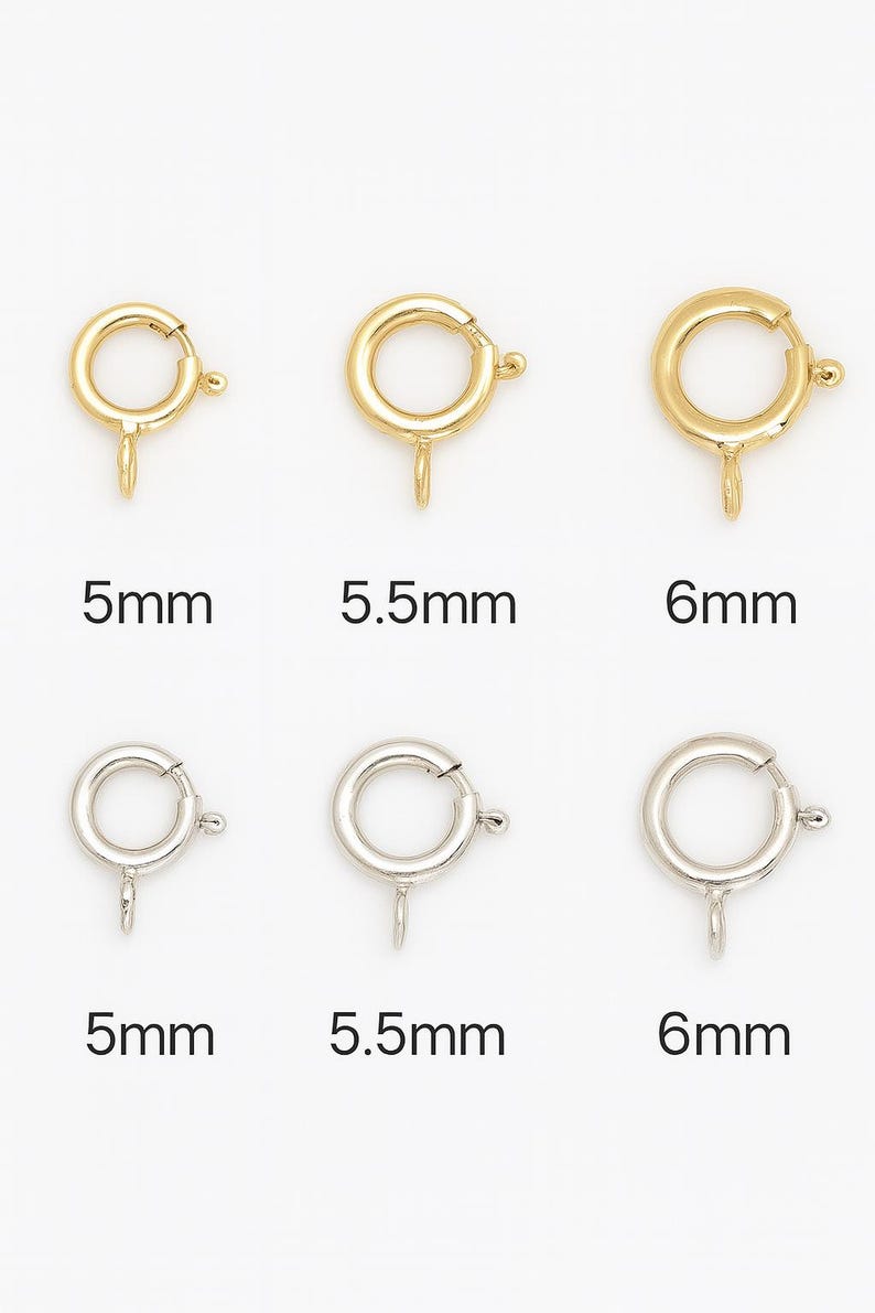14K Solid Spring Ring Clasp. 14K Gold Findings. Solid Gold. Bracelet Making. Necklace Making. image 1