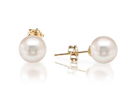 ピアス LESS IS MORE 14K Goldfield Hook Cream Pearl Earrings 14K Solid Gold Genuine Pearl Pushback Earrings- 14K Pearl