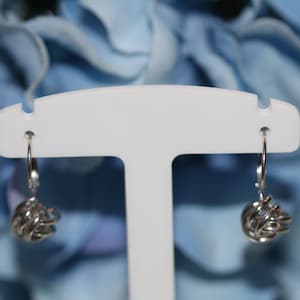 14K Pure Solid White/Yellow Gold Knot Dangle Drop Leverback Earrings (Available in Multiple Sizes) image 4