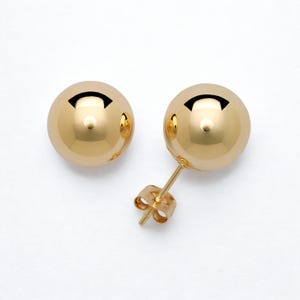 14K Yellow Gold Ball Push Back Studs- Tiny Earring Stud- Dainty Ball Stud- Second Hole Earrings- Gold Ball Stud -Available In 2mm-10mm