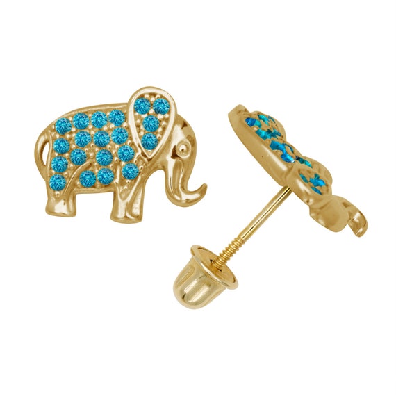 14K Gold Elephant Studs Gold Elephant Studs 14K Elephant Earrings