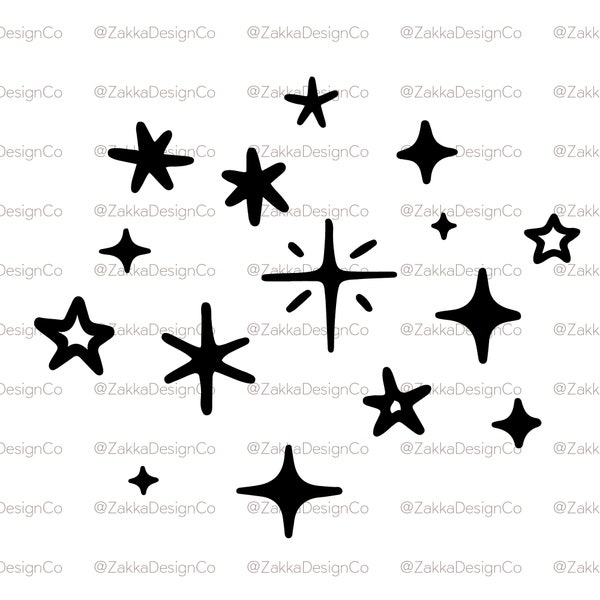 Hand drawn Sparkles svg, Magic Dust svg, stars, sublimation, cute, cut file for cricut, silhouette