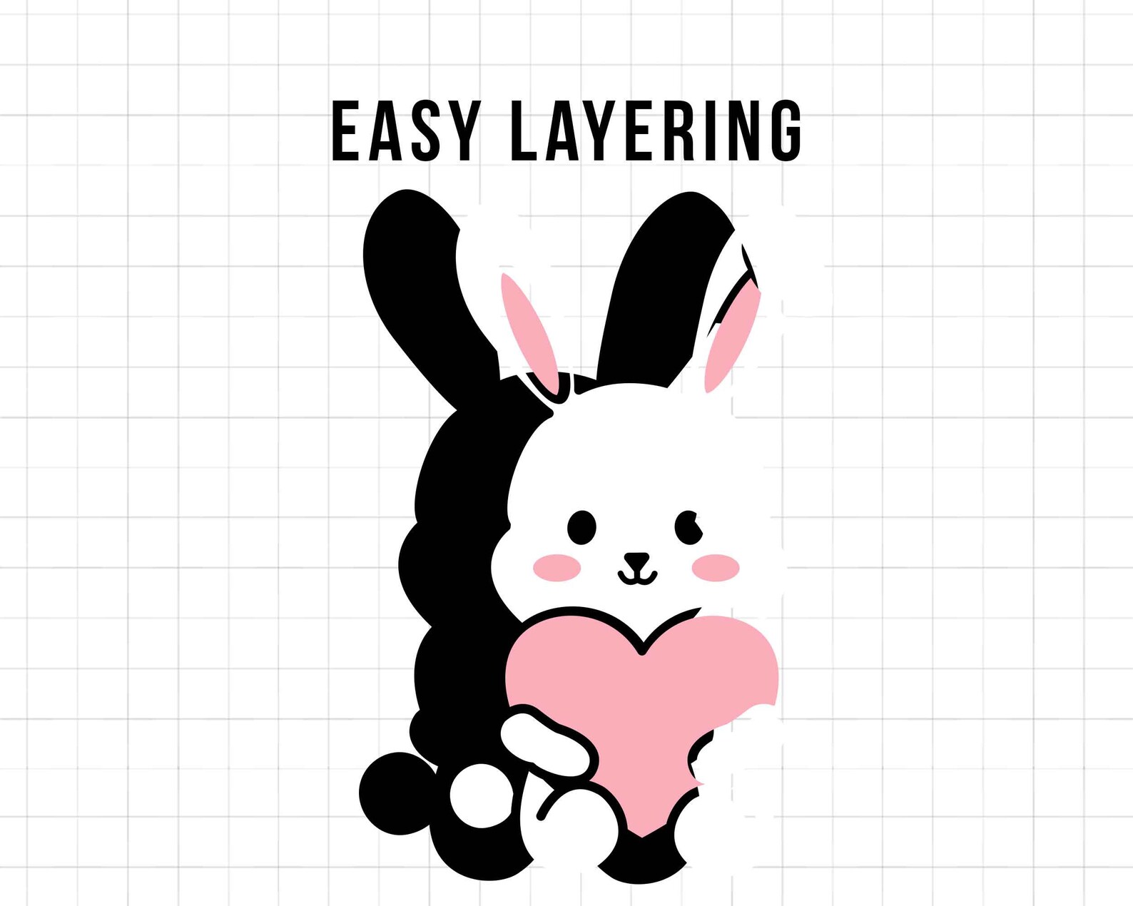 Cute Bunny Svg | Layered Kawaii Rabbit Svg | Adorable Animal Cruelty ...
