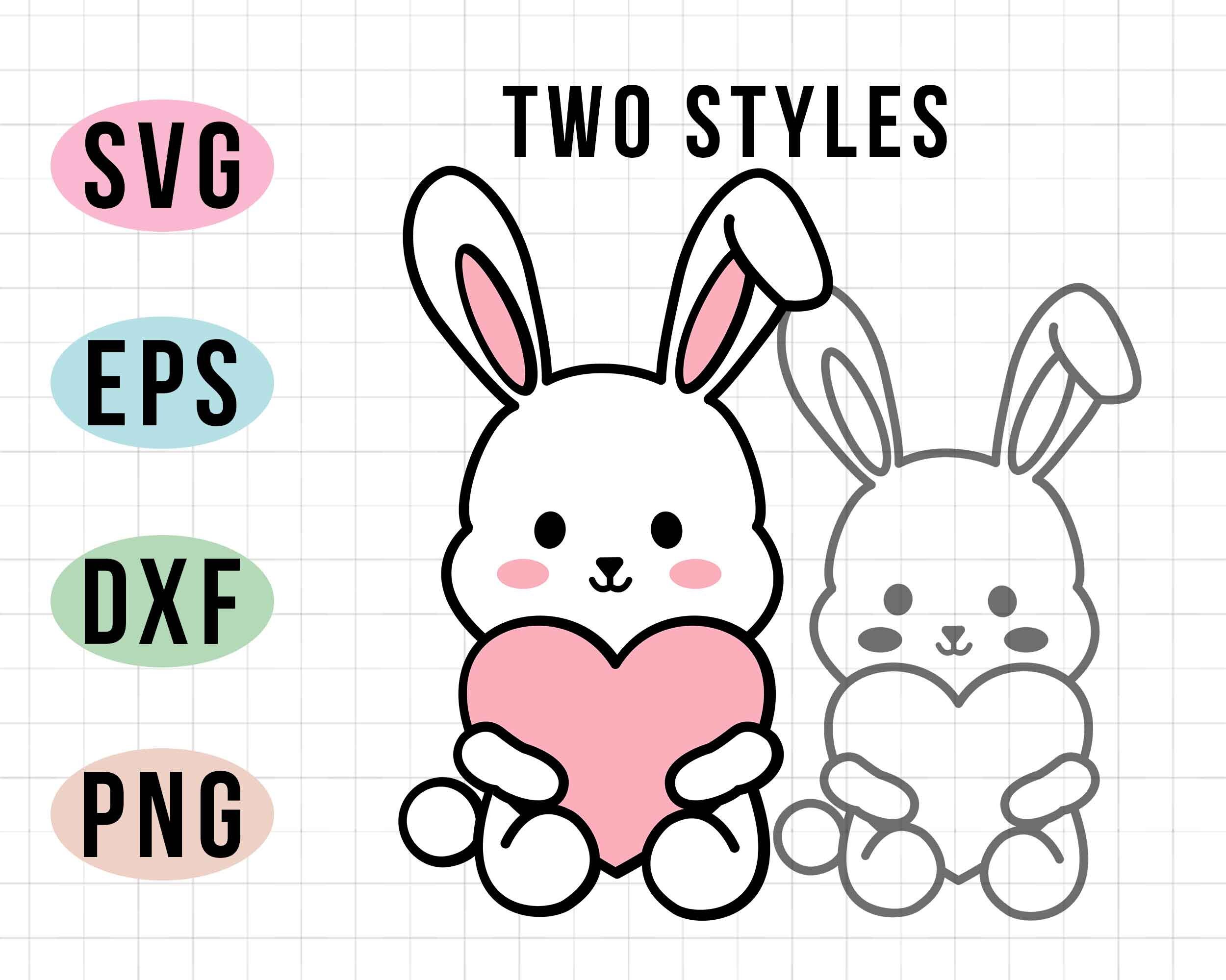 Cute Bunny Svg | Layered Kawaii Rabbit Svg | Adorable Animal Cruelty ...