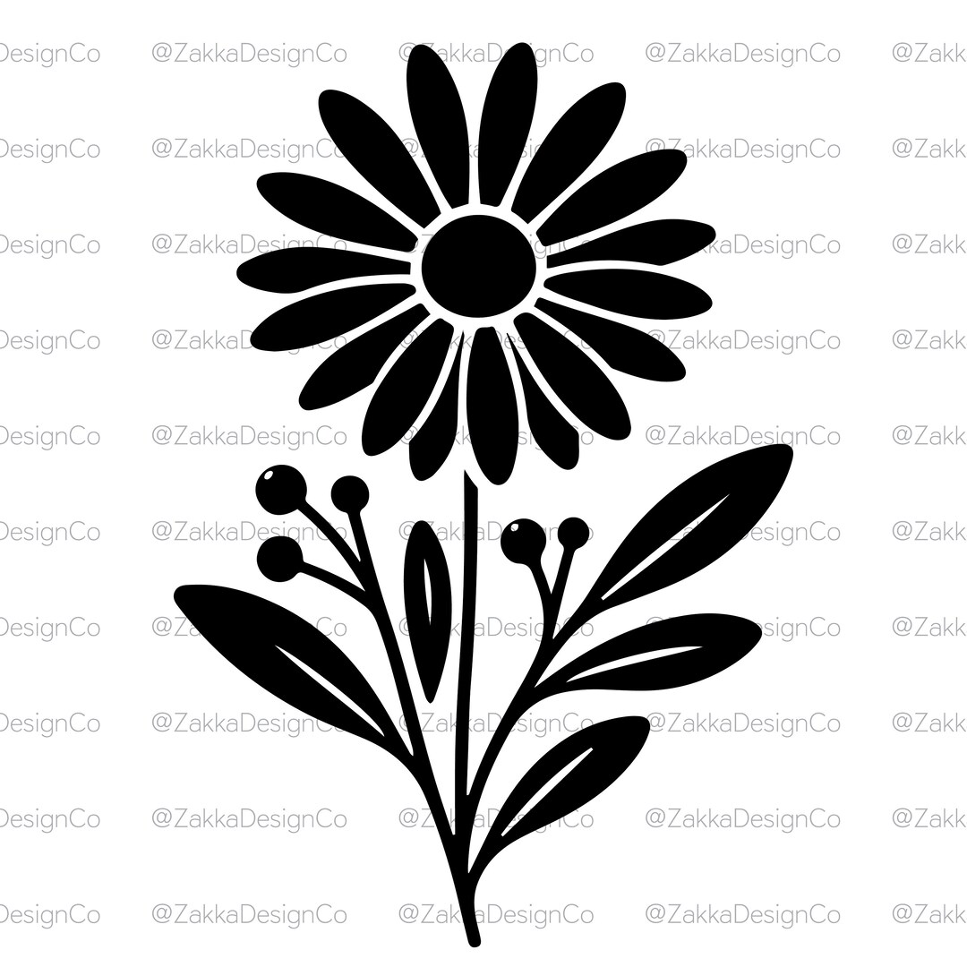 Daisy SVG, Daisy Flower Svg Files for Cricut, Simple Daisy With Stem ...