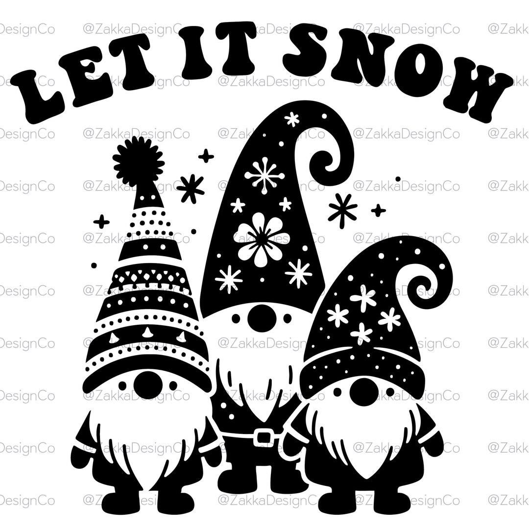 Winter Gnome Svg | Christmas, Let It Snow, Dxf, Png, Cut Files for ...