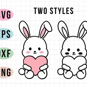Cute Bunny Svg | Layered Kawaii Rabbit Svg | Adorable Animal Cruelty ...