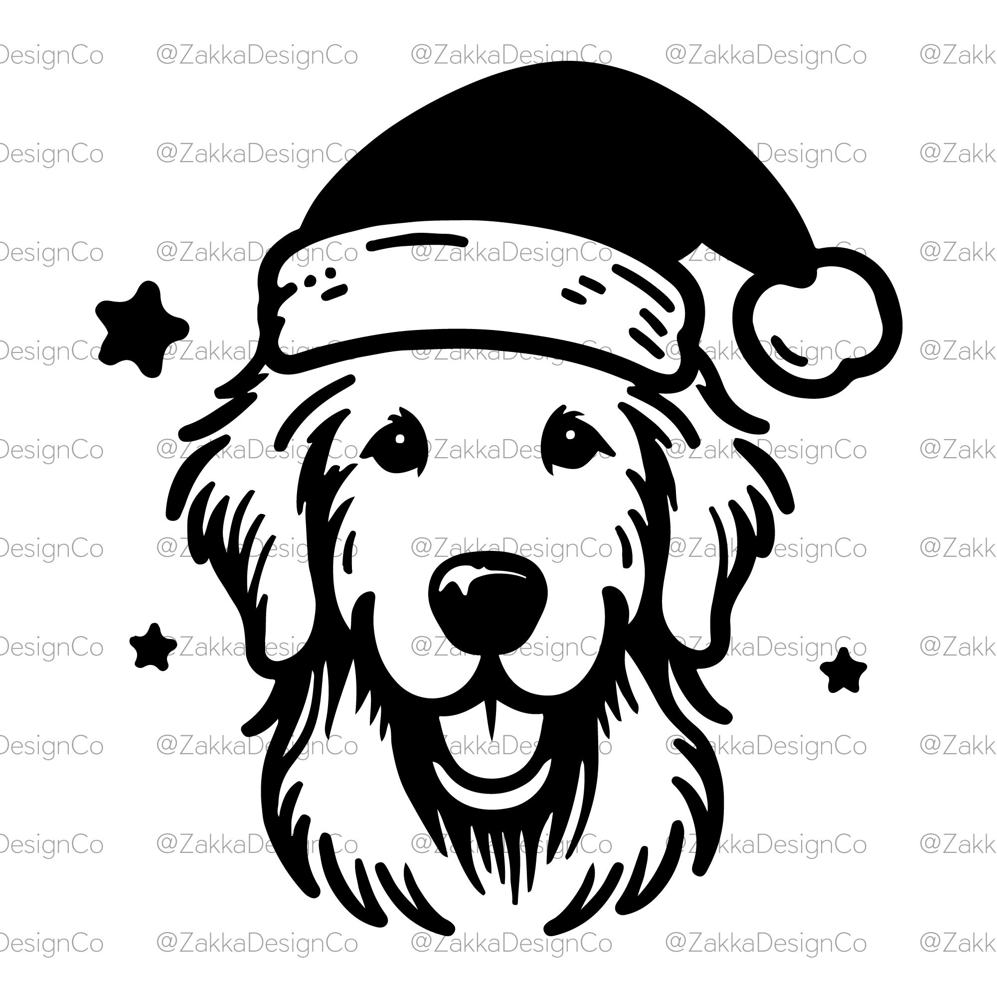 Dog Santa Hat SVG, Golden Retriever Christmas Svg, Christmas Animal Svg