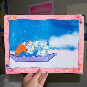 Succession risograph boat print