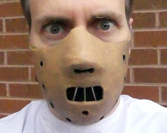 Hannibal Lecter Face Mask - Latex Mask with Black Cotton Lining - Scary Horror Face Cover for Everyday, Halloween or Cosplay