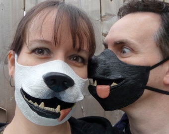 Dog Face Mask - Unique Latex Face Mask with Fabric Lining - Fun Animal Face Cover for Halloween and Cosplay