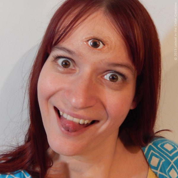 Prótesis de tercer ojo bien abierto (látex) para cosplay de mutantes, extraterrestres, adivinos o anime