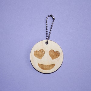 Emoji Wood Keychains image 2