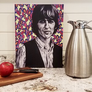 George Harrison Art, Beatles Gift, Bealtes Print, Canvas Print, Fine Art, Beatles Art, Pop Art, Guitarist, Psychedelic, The Beatles Artwork