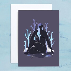 Carte de vœux, Illustration, Mon corps est mon temple, Pose de yoga