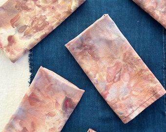 Hand-Dyed  Cotton Napkins: Watercolor Look – DUSK + ROSE, Set of 4