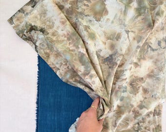 Handgeverfde handdoeken van biologisch katoen: aquarellook – LEISTEEN + SMOKE, set van 2