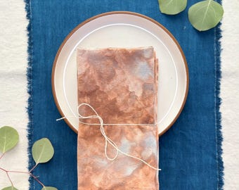 Hand-Dyed  Cotton Napkins: Watercolor Look – EARTH + SKY, Set of 4