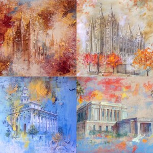 Boîte personnalisée de 12 belles cartes de voeux artistiques LDS Temple.  Idéal pour les mariages/MTC/baptêmes