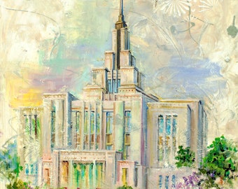 Saratoga Springs, Utah  LDS Mormon Temple Art.  Beautiful and Unique Canvas Print for your Home or as a Gift. Free Shipping!
