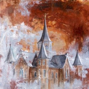 Provo City Center LDS Mormon Temple Art.  Beautiful and Unique Canvas Print for your Home or as a Gift!
