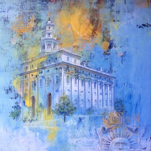 Nauvoo LDS Mormon Temple Art.  Beautiful and Unique Canvas Print for your Home or as a Gift!
