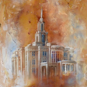 Payson Utah LDS Mormon Temple Art.  Beautiful and Unique Canvas Print for your Home or as a Gift!