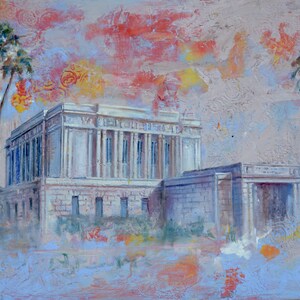 Original Mesa Arizona LDS Mormon Temple Art.  Beautiful and Unique Canvas Print for your Home or as a Gift