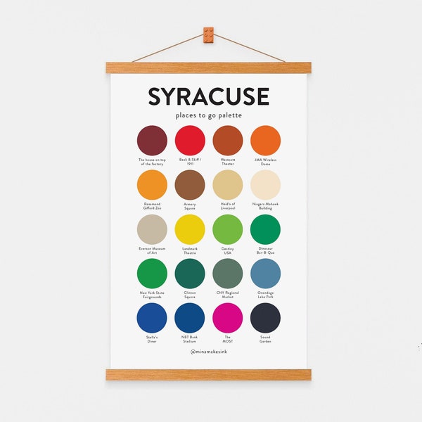 Syracuse, NY | Places to Go | Color Palette Poster 11x17in