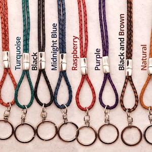 Braided Leather Lanyard: Detachable Magnetic Key & Badge Holder