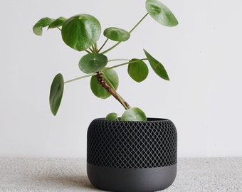 Jardinera de madera negra Diseño geométrico y minimalista / MANZANA / Decoración escandinava