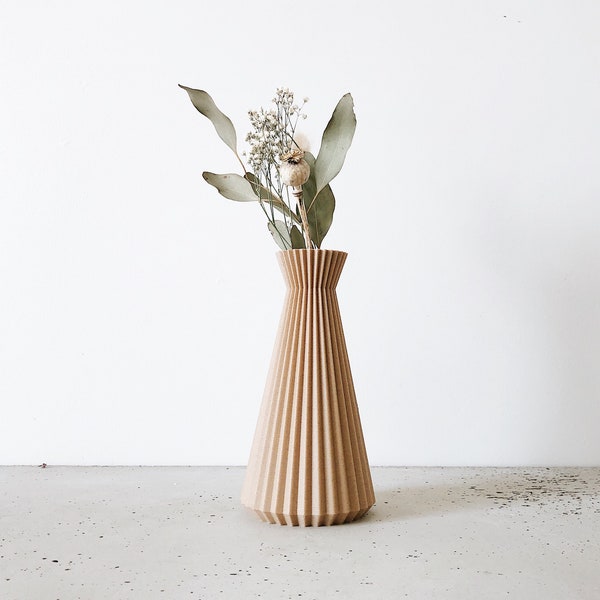 Wooden Origami Vase perfect for Fresh or Dried flowers - ISHI - Original gift for her !