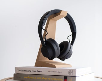 Porte casque imprimé en 3D en Bois / Organisateur de bureau / Idée cadeau Elle lui