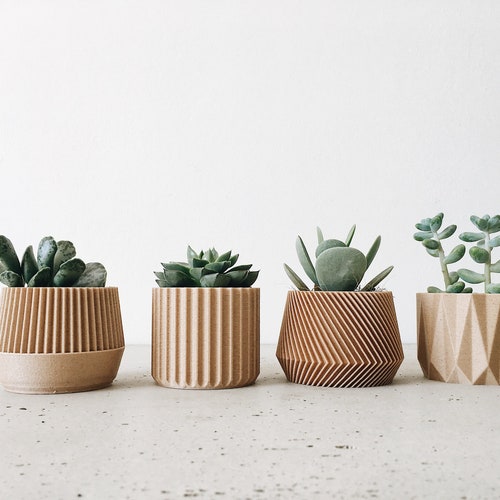 Set of 4 small indoor planters - original planter gift !