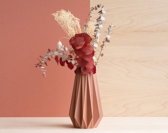 Vase ORIGAMI Terracotta - Fleurs séchées - Cadeau original