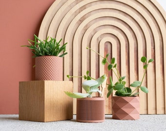 Set of 3 indoor planters - Terracotta - for plant lovers