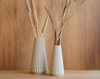 Vase géométrique Bois blanc "OISHO" - parfait pour fleurs séchées - Cadeau original fête des mères