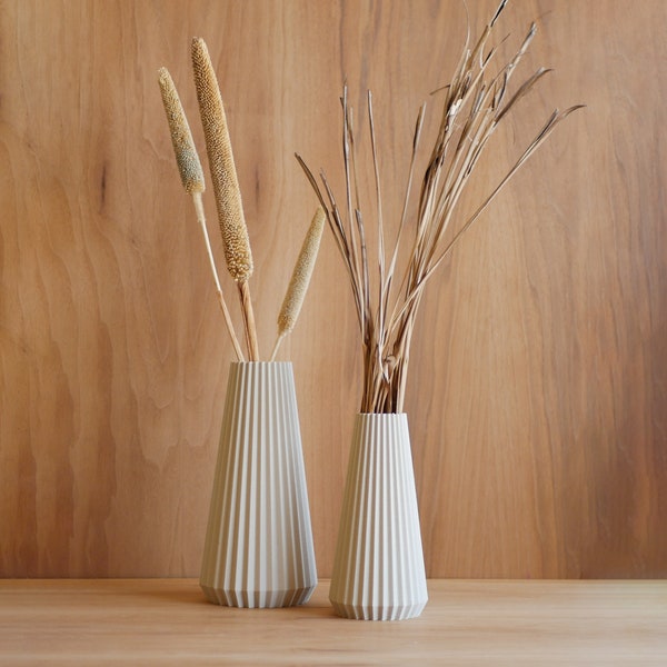 Vase géométrique Bois blanc "OISHO" - parfait pour fleurs séchées - Cadeau original fête des mères