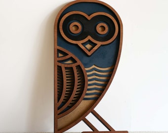 OWL - Escultura decorativa de pared de colores