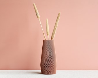 Pink Terracotta Vase WAVE - Perfect for dried or fresh flowers